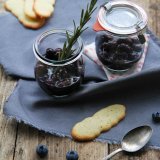 Blueberries in Rosemary Wine with Langues de Chat Biscuits