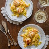 Pan-fried Scallops with creamy vegetables