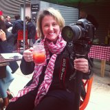 Camera woman Emma enjoying a Bloody Mary