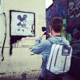 Nathan found a Banksy graffiti!