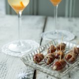 Bacon-wrapped dates with blue cheese