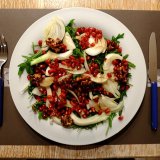 Rocket Salad with caramelized pecans and pomegranate by Nadine Hartmann