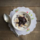 Cherry almond yoghurt bowl