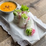 Summer Salad Rolls with carrot ginger dip