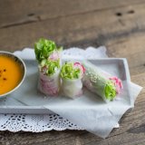 Summer Salad Rolls with carrot ginger dip