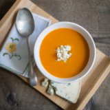 Roast Pumpkin Soup with Blue Cheese