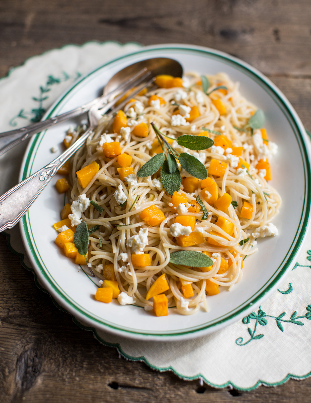 Butternut Squash Pasta with Sage and Goat’s Cheese