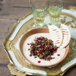 Hummus with spiced lamb topping