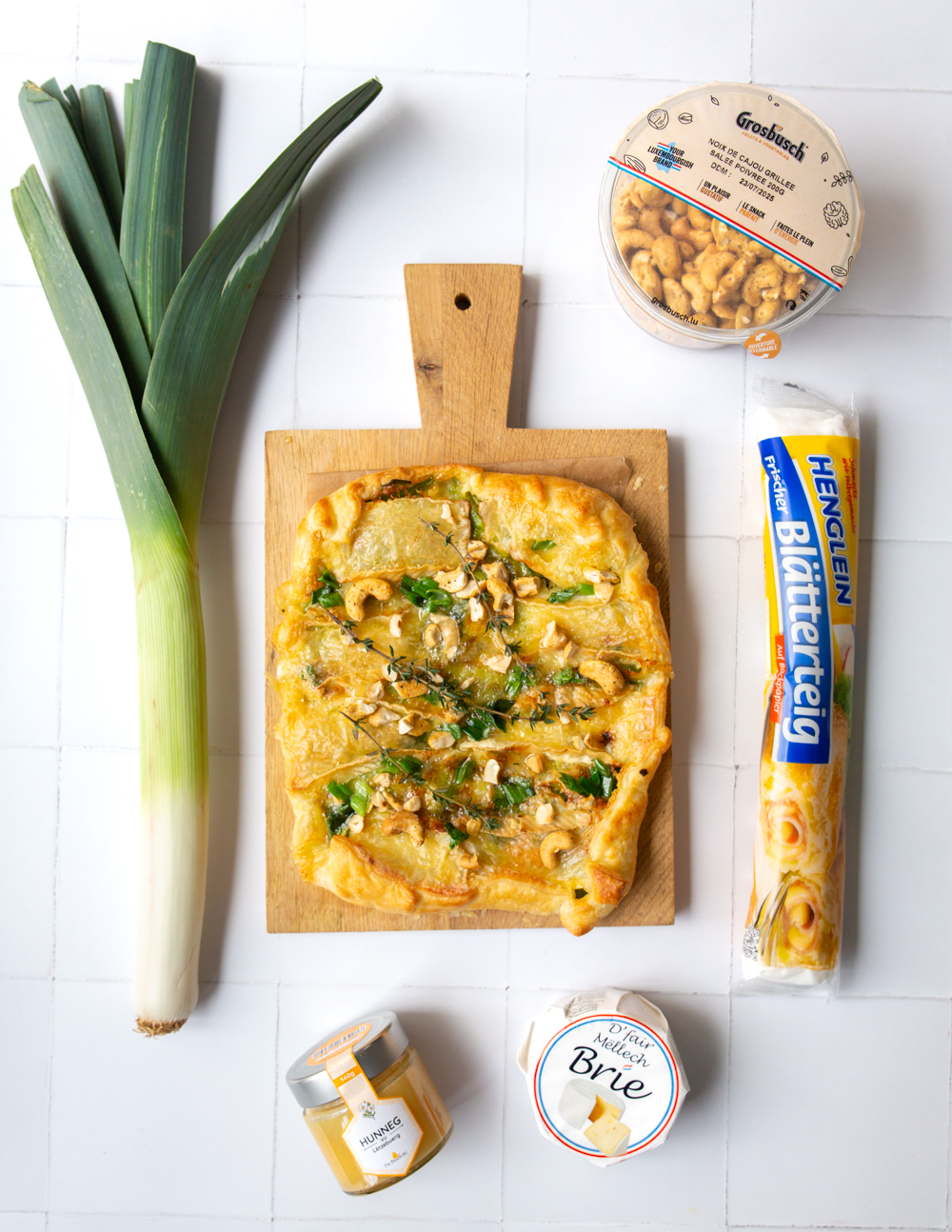 Brie and leek galette